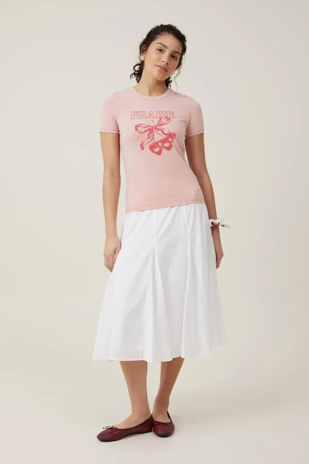 Fitted Graphic Longline Tee Strawberry Cherries Peony Rose Women Cotton On Tops Fitted Graphic Longline Tee Strawberry Cherries Peony Rose Women Cotton On Tops