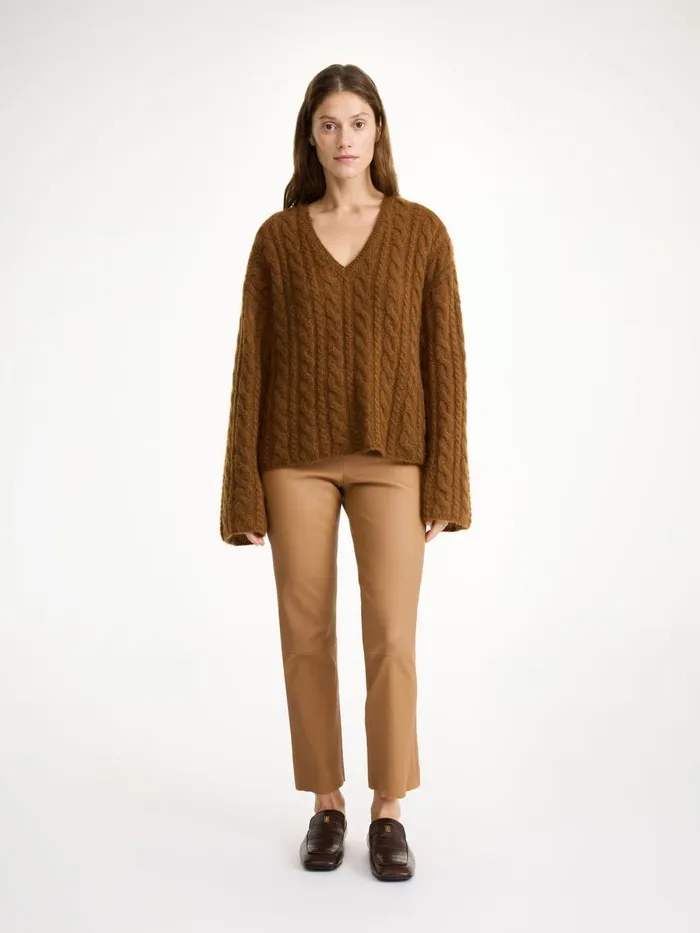 Florentina Leather Trousers Raw Sugar Women By Malene Birger Trousers
