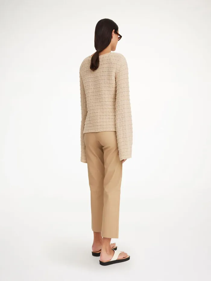Florentina Leather Trousers Sand Beige Women By Malene Birger Trousers