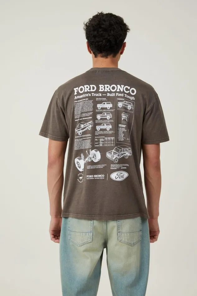 Ford Loose Fit TShirt Lcn For Washed Chocolatebronco Blueprint Men Cotton On Tees and Tanks Ford Loose Fit TShirt Lcn For Washed Chocolatebronco Blueprint Men Cotton On Tees and Tanks
