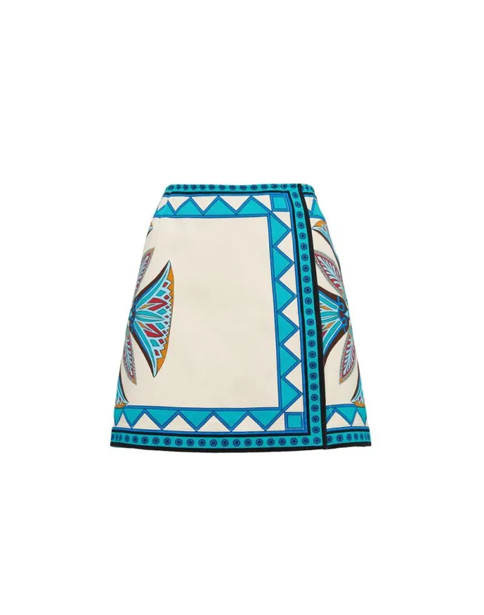 Foulard Mini Skirt Lotus Place Ivory Women La Double J Skirts Foulard Mini Skirt Lotus Place Ivory Women La Double J Skirts