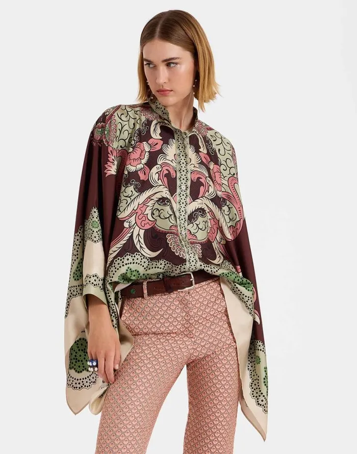 Foulard Shirt Portal Place Brown Women La Double J Shirts and Tops Foulard Shirt Portal Place Brown Women La Double J Shirts and Tops