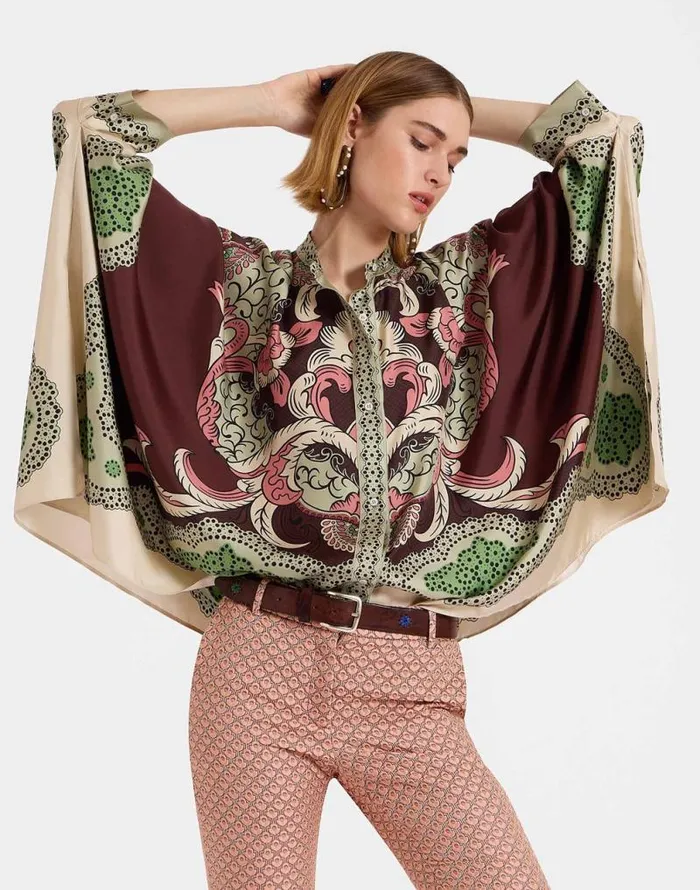 Foulard Shirt Portal Place Brown Women La Double J Shirts and Tops Foulard Shirt Portal Place Brown Women La Double J Shirts and Tops