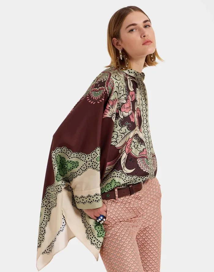 Foulard Shirt Portal Place Brown Women La Double J Shirts and Tops Foulard Shirt Portal Place Brown Women La Double J Shirts and Tops