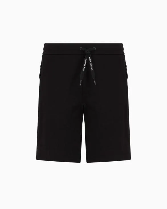 French Terry Shorts Black Men Armani Matching Sets