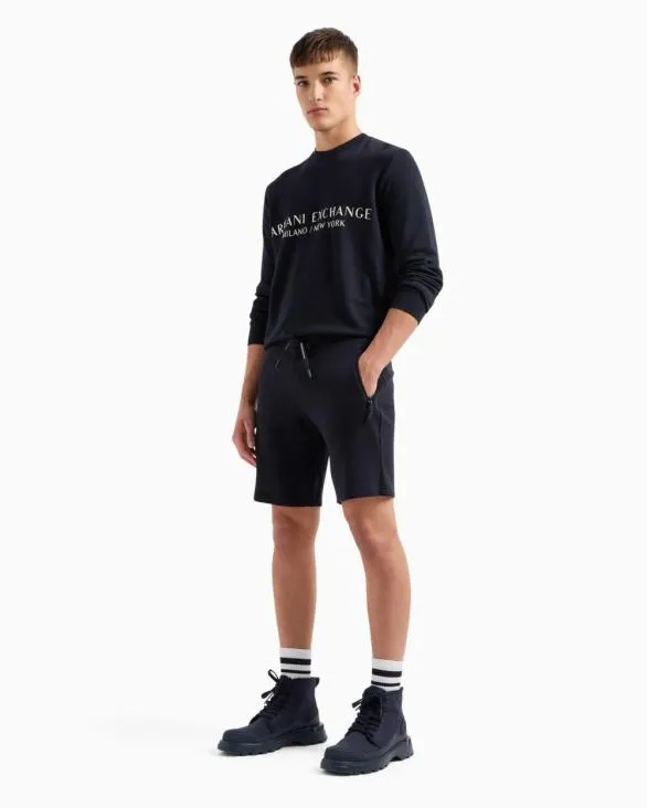 French Terry Shorts Navyblue Men Armani Matching Sets French Terry Shorts Navyblue Men Armani Matching Sets