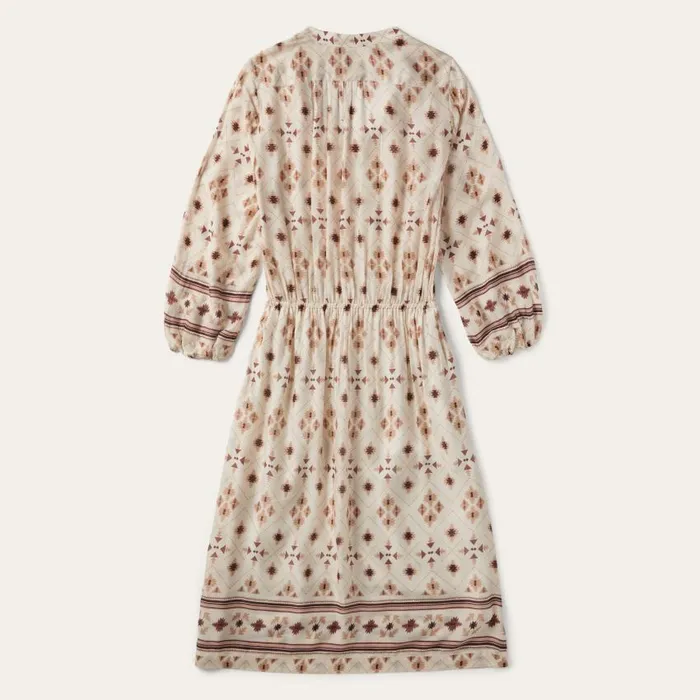 Gaucho Herringbone Dress White Women Stetson Midi