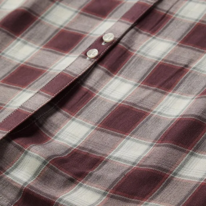 Gaucho Plaid Prairie Shirt Dress Wine Women Stetson Midi