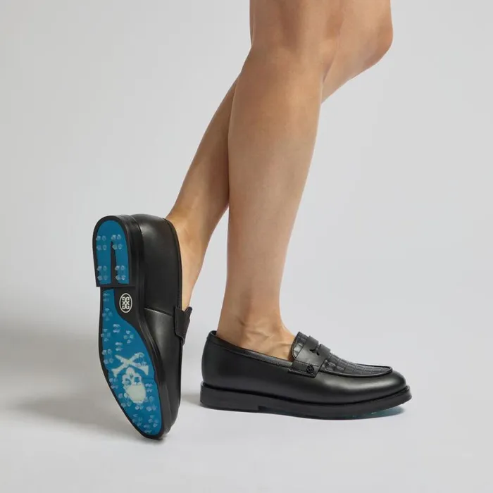 Golf Shoes Women GFORE GALLIVANTER QUILTED LEATHER LUXE SOLE GOLF LOAFER Onyx Golf Shoes Women GFORE GALLIVANTER QUILTED LEATHER LUXE SOLE GOLF LOAFER Onyx