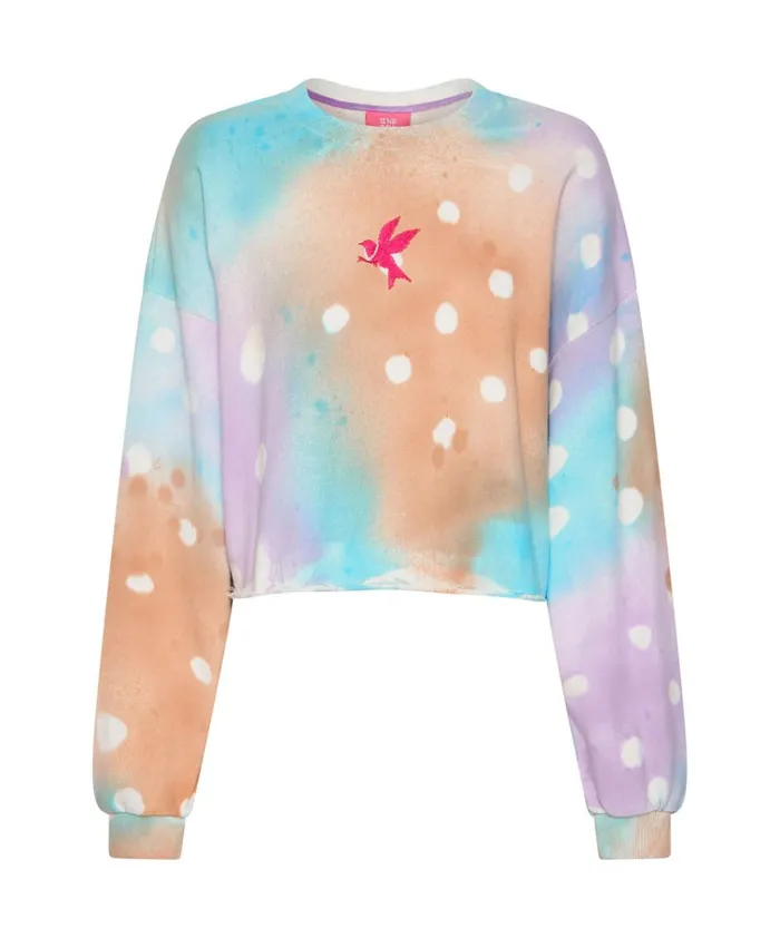 GRAFFITI TIE DYE CROPPED SWEAT Women One Teaspoon Hoodies And Sweats GRAFFITI TIE DYE CROPPED SWEAT Women One Teaspoon Hoodies And Sweats