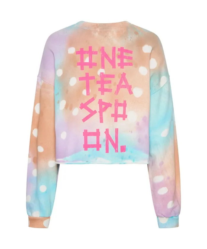 GRAFFITI TIE DYE CROPPED SWEAT Women One Teaspoon Hoodies And Sweats GRAFFITI TIE DYE CROPPED SWEAT Women One Teaspoon Hoodies And Sweats