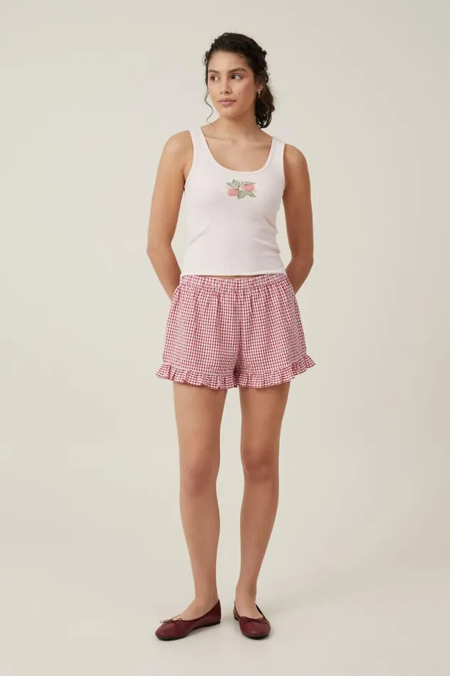Graphic Scoop Neck Tank Strawberry Bunch Flossy Pink Women Cotton On Tops