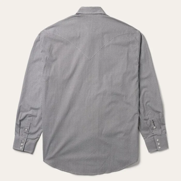 Grey Geo Print Western Shirt Grey Men Stetson Modern Cut