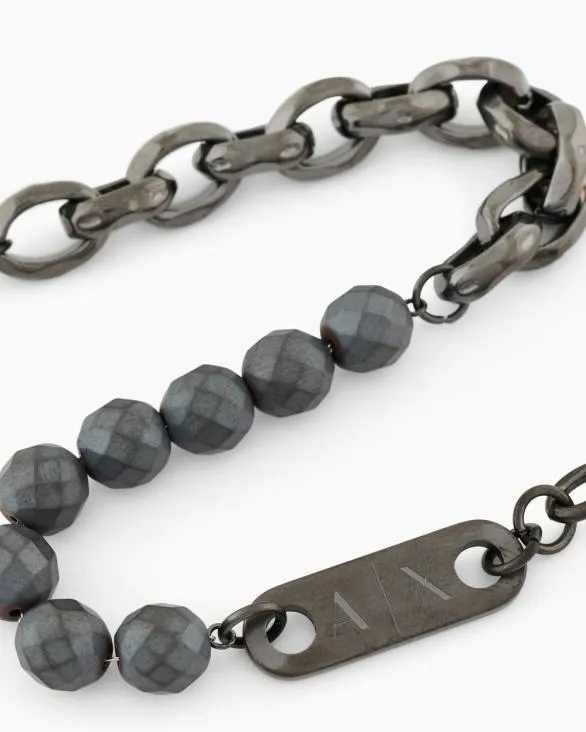 Gunmetal Hematite Chain Bracelet Multicolored Men Armani Jewelry Gunmetal Hematite Chain Bracelet Multicolored Men Armani Jewelry