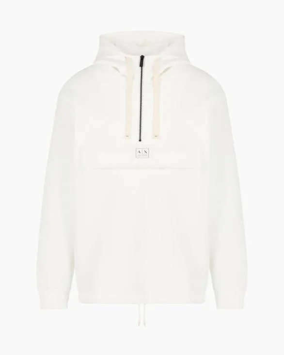 Half Zip Hoodie White Men Armani Matching Sets
