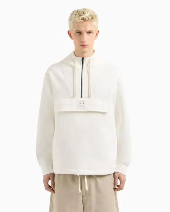 Half Zip Hoodie White Men Armani Matching Sets Half Zip Hoodie White Men Armani Matching Sets