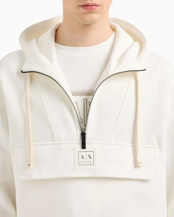 Half Zip Hoodie White Men Armani Matching Sets Half Zip Hoodie White Men Armani Matching Sets