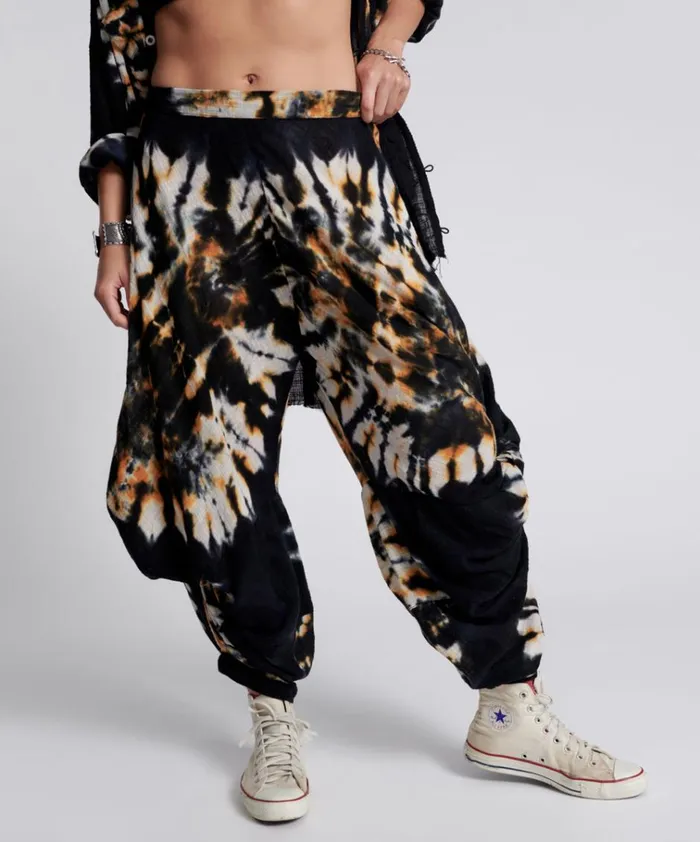 HAND PRINTED STORM FLOWER PANTS Women One Teaspoon Bottoms HAND PRINTED STORM FLOWER PANTS Women One Teaspoon Bottoms
