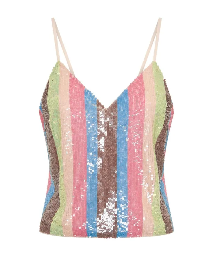 HAND SEQUIN IBIZA LUXE PARTY CAMI TOP Women One Teaspoon Tops HAND SEQUIN IBIZA LUXE PARTY CAMI TOP Women One Teaspoon Tops