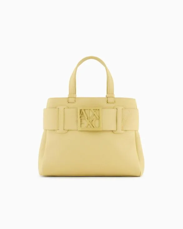 Handbag With ASV Logo Detail Yellow Women Armani Shoppers