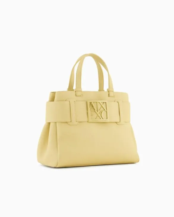 Handbag With ASV Logo Detail Yellow Women Armani Shoppers Handbag With ASV Logo Detail Yellow Women Armani Shoppers