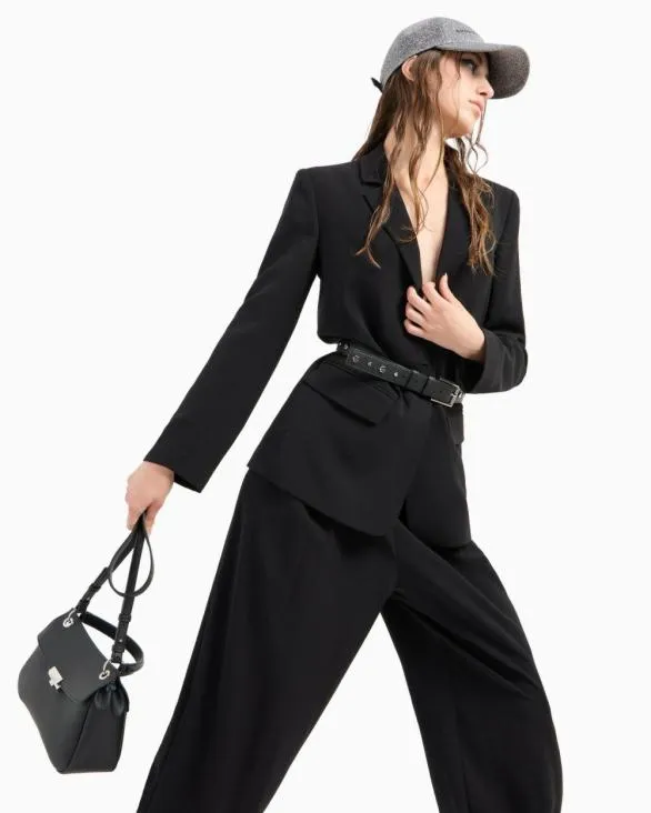Handbag With Metal Details Black Women Armani Crossbody Bags Handbag With Metal Details Black Women Armani Crossbody Bags