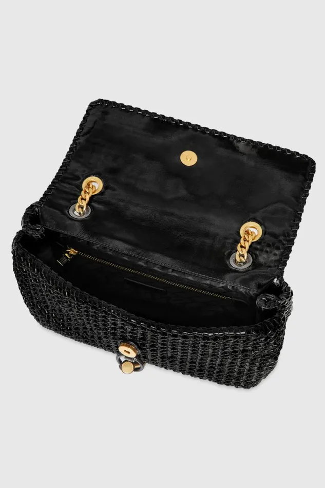 Handbags Crossbody Bags Rebecca Minkoff Edie Woven Medium Crossbody Black