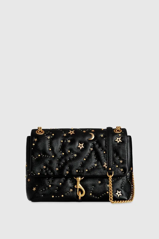 Handbags Shoulder Bags Rebecca Minkoff Edie Flap Shoulder With Celestial Studs Blackantique Brass Handbags Shoulder Bags Rebecca Minkoff Edie Flap Shoulder With Celestial Studs Blackantique Brass