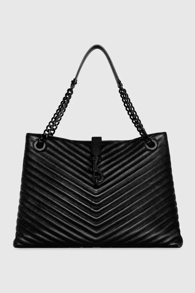 Handbags Tote Bags Rebecca Minkoff Edie Tote Blackblack Shellac