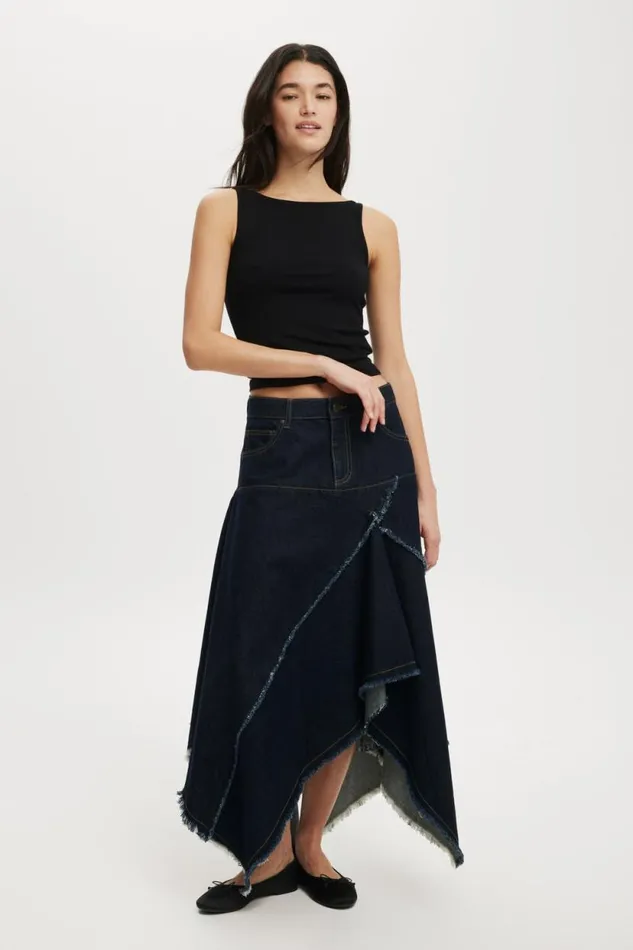 Harper Denim Midi Skirt Indigo Women Cotton On Skirts