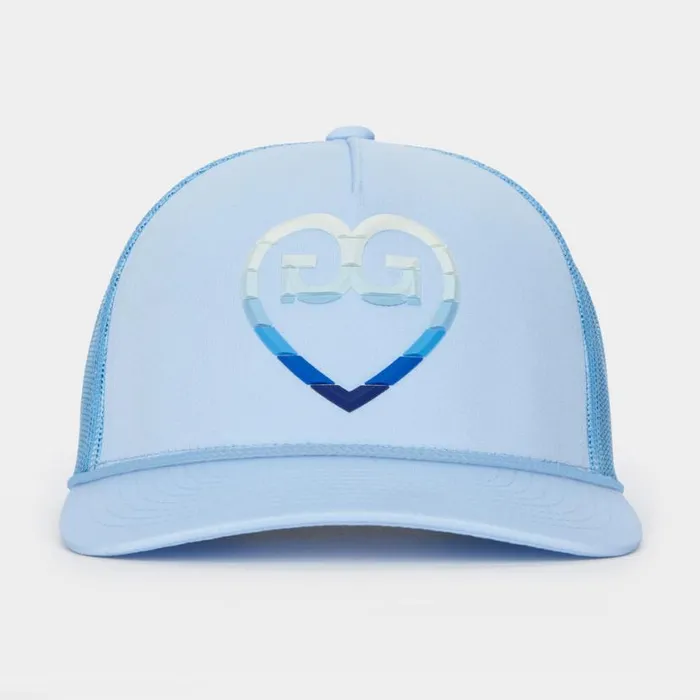Hats MenWomen GFORE STRIPED HEART G039S INTERLOCK KNIT TRUCKER HAT Sky Hats MenWomen GFORE STRIPED HEART G039S INTERLOCK KNIT TRUCKER HAT Sky