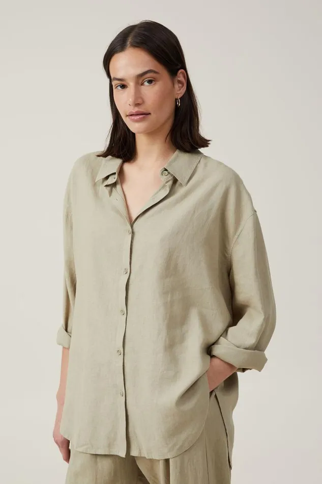 Haven Long Sleeve Shirt Desert Sage Women Cotton On Tops