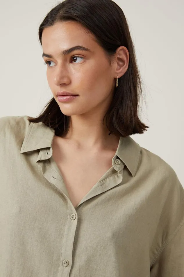 Haven Long Sleeve Shirt Desert Sage Women Cotton On Tops