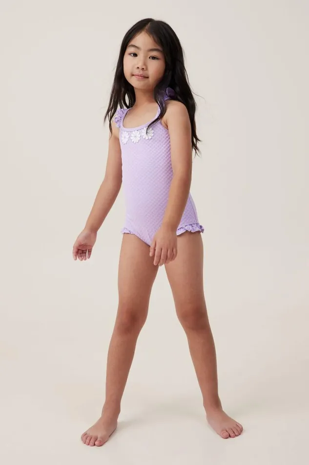 Heather One Piece Lilac Drop Girls Cotton On Swimwear Heather One Piece Lilac Drop Girls Cotton On Swimwear
