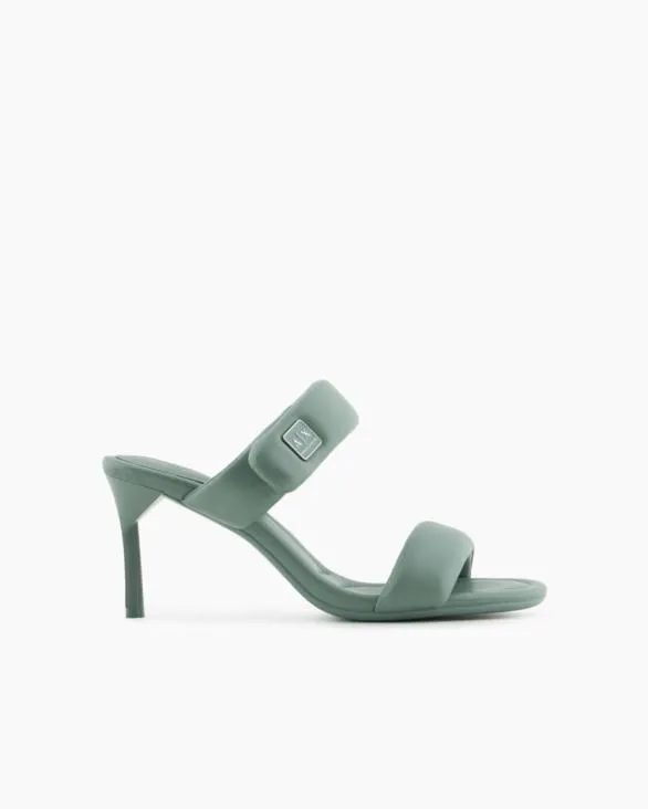 Heeled Sandals With Two Straps Green Women Armani Sandals