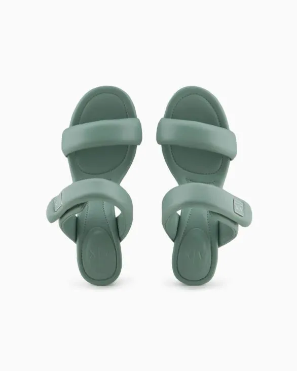 Heeled Sandals With Two Straps Green Women Armani Sandals Heeled Sandals With Two Straps Green Women Armani Sandals