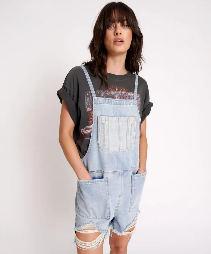 HENDRIXE PINI DENIM PLAYSUIT Women One Teaspoon Denim Jumpsuits HENDRIXE PINI DENIM PLAYSUIT Women One Teaspoon Denim Jumpsuits