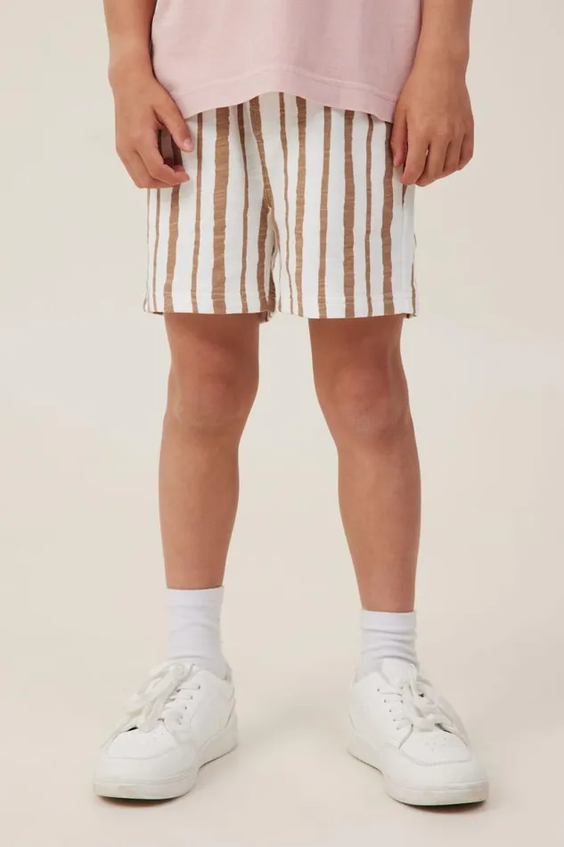 Henry Slouch Short Vanillataupy Brown Stripe Boys Cotton On Shorts