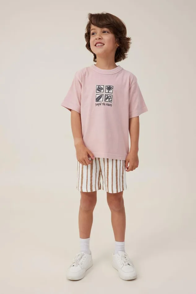 Henry Slouch Short Vanillataupy Brown Stripe Boys Cotton On Shorts Henry Slouch Short Vanillataupy Brown Stripe Boys Cotton On Shorts