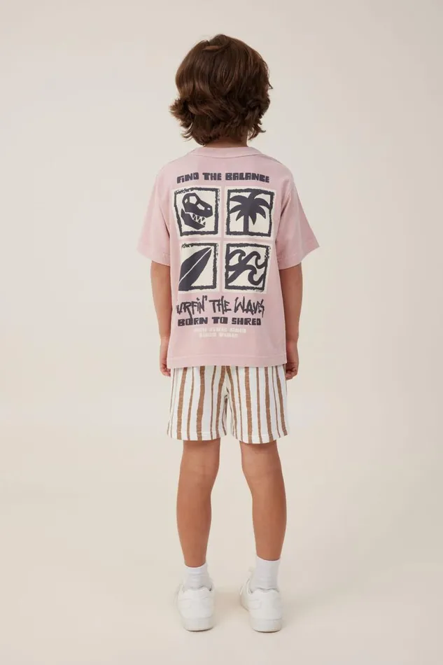 Henry Slouch Short Vanillataupy Brown Stripe Boys Cotton On Shorts Henry Slouch Short Vanillataupy Brown Stripe Boys Cotton On Shorts