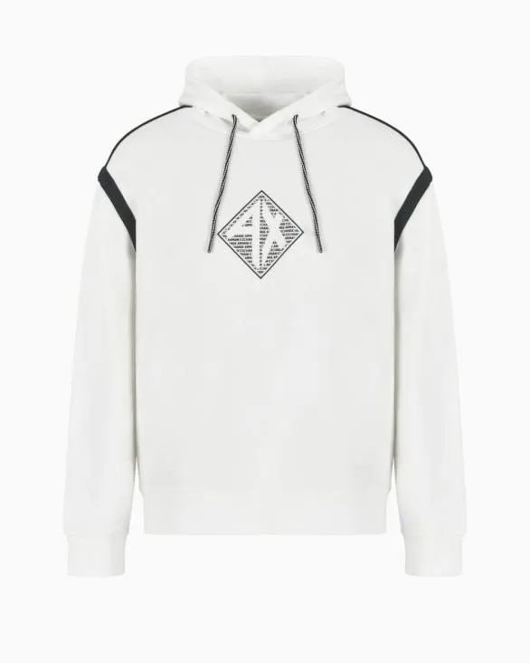 Hoodie With Maxi Logo On The Chest White Men Armani Sweatshirts