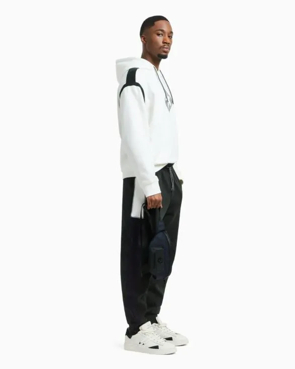 Hoodie With Maxi Logo On The Chest White Men Armani Sweatshirts Hoodie With Maxi Logo On The Chest White Men Armani Sweatshirts