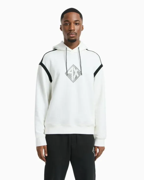 Hoodie With Maxi Logo On The Chest White Men Armani Sweatshirts Hoodie With Maxi Logo On The Chest White Men Armani Sweatshirts
