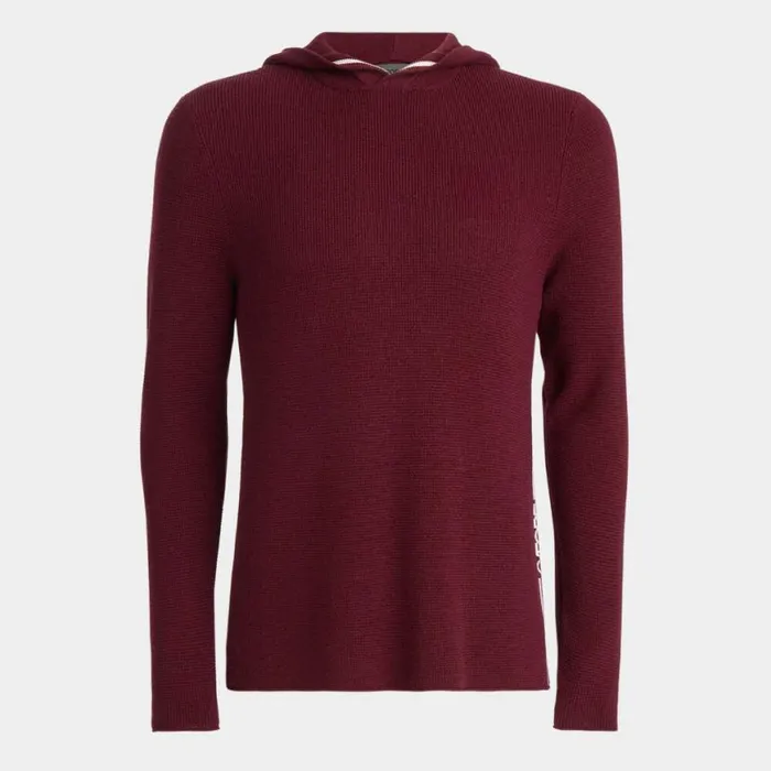 Hoodies and Tees Men GFORE WAFFLE STITCH MERINO WOOL HOODED SWEATER Rhubarb