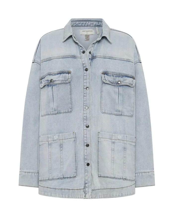 HUSTLER LONGLINE DENIM JACKET Women One Teaspoon Denim Jackets HUSTLER LONGLINE DENIM JACKET Women One Teaspoon Denim Jackets