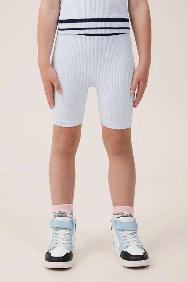 Isla Seamfree Bike Short Morning Bluein The Navy Stripe Girls Cotton On Shorts Skirts and Playsuits