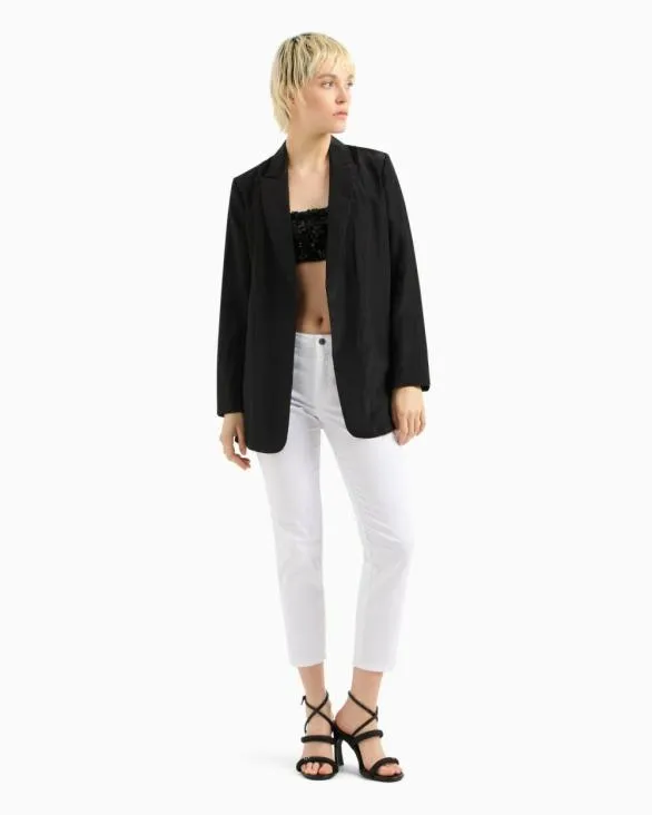 J01 Super Skinny Jeans With Chinese New Year Embroidery White Women Armani Denim J01 Super Skinny Jeans With Chinese New Year Embroidery White Women Armani Denim