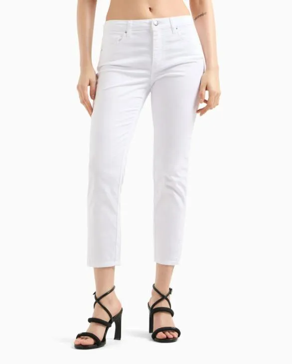 J01 Super Skinny Jeans With Chinese New Year Embroidery White Women Armani Denim J01 Super Skinny Jeans With Chinese New Year Embroidery White Women Armani Denim