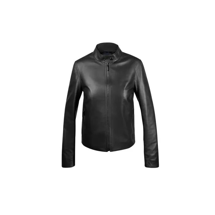 Jacket Women Moreschi Black Leather Woman Motor Jacket