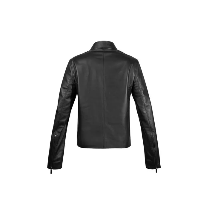 Jacket Women Moreschi Black Leather Woman Motor Jacket